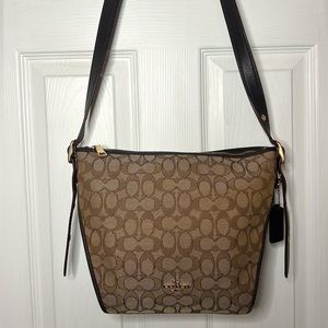 Small Dufflette Coach Purse, Signature Jacquard